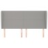 Cabecero con orejas de tela gris claro 183x23x118/128