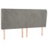 Cabecero con orejas de terciopelo gris claro 183x23x118/128