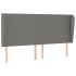 Cabecero con orejas de tela gris oscuro 203x23x118/128