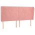 Cabecero con orejas de terciopelo rosa 183x23x118/128