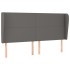 Cabecero con orejas cuero sintético gris 203x23x118/128