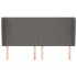 Cabecero con orejas cuero sintético gris 203x23x118/128