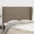 Cabecero con orejas de tela gris taupe 147x23x118/128