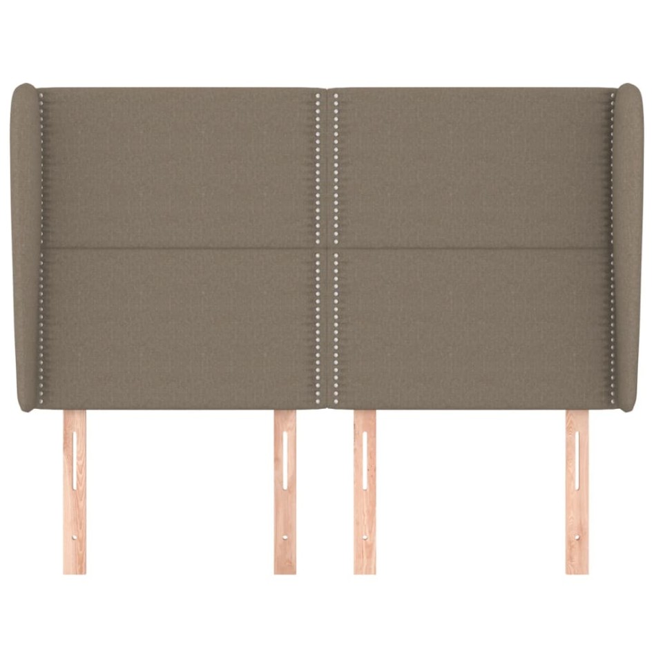 Cabecero con orejas de tela gris taupe 147x23x118/128