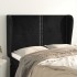 Cabecero con orejas de terciopelo negro 147x23x118/128