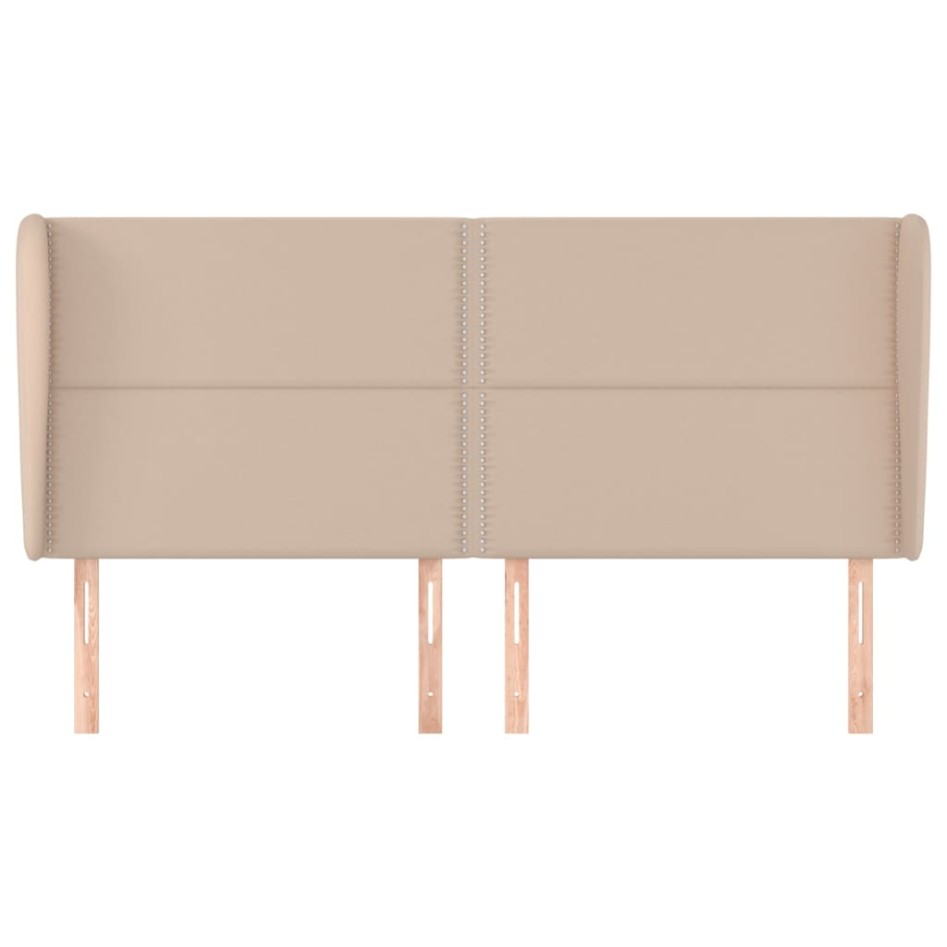 Cabecero con orejas cuero sintético capuchino 183x23x118/128