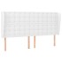 Cabecero con orejas cuero sintético blanco 203x23x118/128