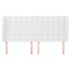 Cabecero con orejas cuero sintético blanco 203x23x118/128