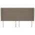 Cabecero con orejas de tela gris taupe 203x23x118/128