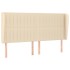 Cabecero con orejas de tela color crema 183x23x118/128
