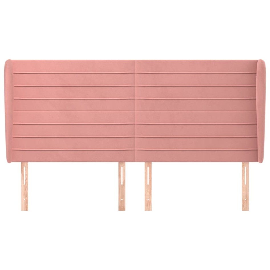 Cabecero con orejas de terciopelo rosa 163x23x118/128