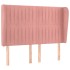 Cabecero con orejas de terciopelo rosa 147x23x118/128
