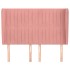 Cabecero con orejas de terciopelo rosa 147x23x118/128