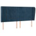 Cabecero con orejas de terciopelo azul oscuro 203x23x118/128
