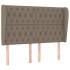 Cabecero con orejas de tela gris taupe 163x23x118/128