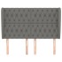 Cabecero con orejas de tela gris oscuro 147x23x118/128