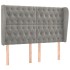 Cabecero con orejas de terciopelo gris claro 147x23x118/128