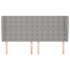 Cabecero con orejas de tela gris claro 203x23x118/128