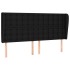 Cabecero con orejas de tela negro 183x23x118/128