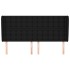 Cabecero con orejas de tela negro 183x23x118/128