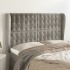 Cabecero con orejas de terciopelo gris claro 147x23x118/128