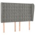 Cabecero con orejas de terciopelo gris claro 147x23x118/128