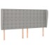 Cabecero con orejas de tela gris claro 163x23x118/128