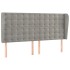 Cabecero con orejas de terciopelo gris claro 163x23x118/128