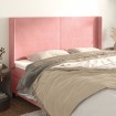 Cabecero con orejas de terciopelo rosa 163x16x118/128 cm