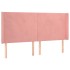 Cabecero con orejas de terciopelo rosa 183x16x118/128