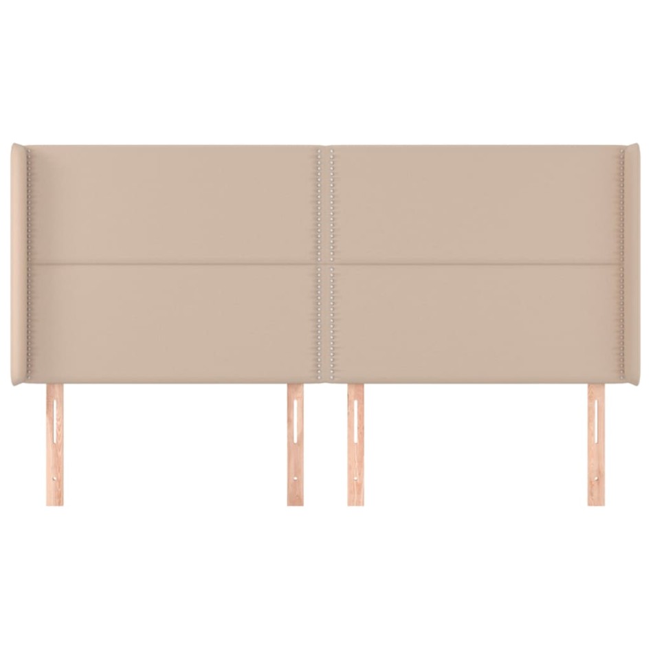 Cabecero con orejas cuero sintético capuchino 183x16x118/128