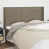 Cabecero con orejas de tela gris taupe 183x16x118/128