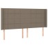 Cabecero con orejas de tela gris taupe 183x16x118/128