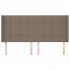 Cabecero con orejas de tela gris taupe 183x16x118/128