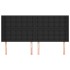 Cabecero con orejas de cuero sintético negro 163x16x118/128
