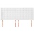 Cabecero con orejas de cuero sintético blanco 183x16x118/128