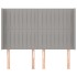 Cabecero con orejas de tela gris claro 147x16x118/128