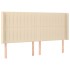 Cabecero con orejas de tela color crema 183x16x118/128