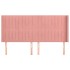 Cabecero con orejas de terciopelo rosa 163x16x118/128