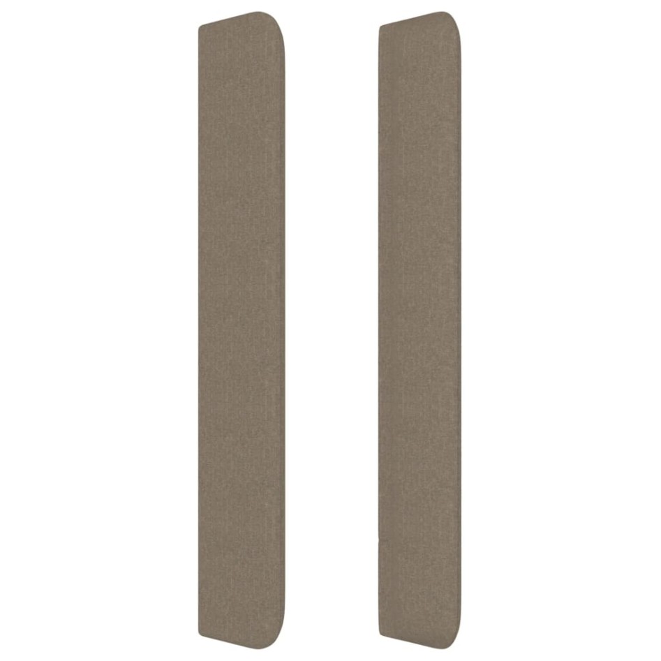 Cabecero con orejas de tela gris taupe 147x16x118/128