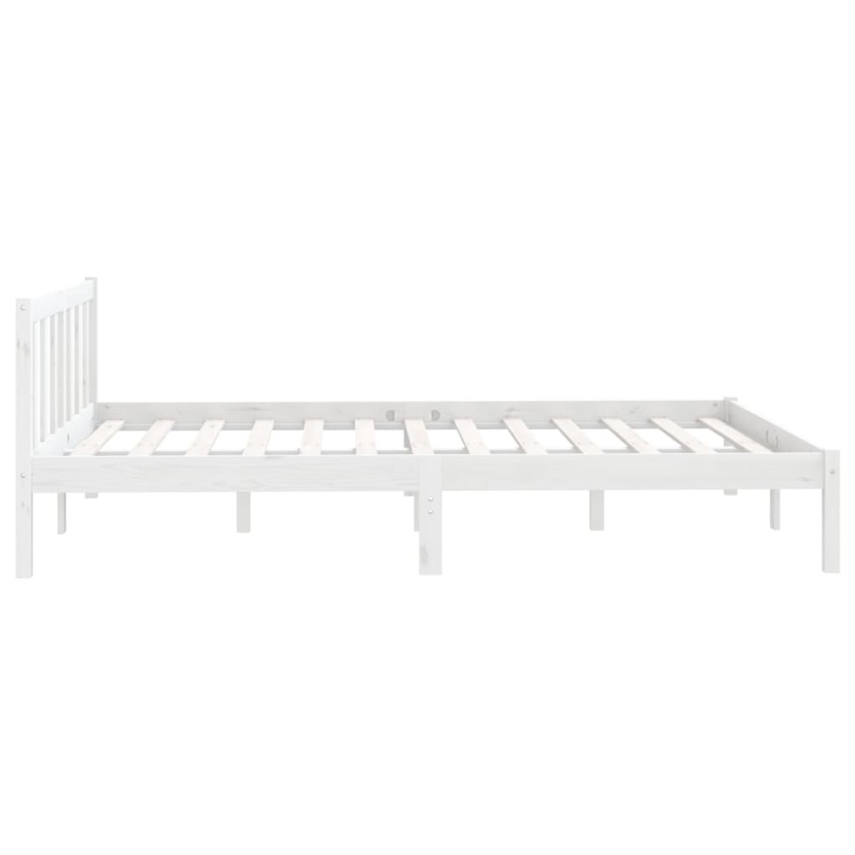 Estructura de cama sin colchón madera maciza blanco 140x190