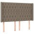Cabecero con orejas de tela gris taupe 163x16x118/128