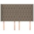 Cabecero con orejas de tela gris taupe 163x16x118/128