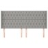 Cabecero con orejas de tela gris claro 183x16x118/128