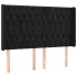 Cabecero con orejas de terciopelo negro 163x16x118/128