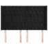 Cabecero con orejas de terciopelo negro 163x16x118/128