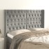 Cabecero con orejas de terciopelo gris claro 147x16x118/128