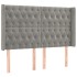 Cabecero con orejas de terciopelo gris claro 147x16x118/128