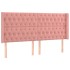 Cabecero con orejas de terciopelo rosa 203x16x118/128