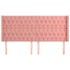 Cabecero con orejas de terciopelo rosa 203x16x118/128